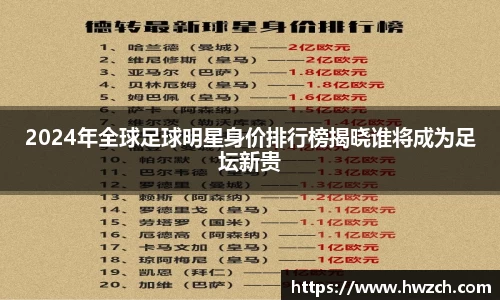 2024年全球足球明星身价排行榜揭晓谁将成为足坛新贵